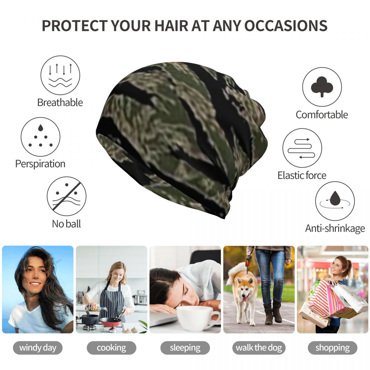 Kaplan şerit kamuflaj askeri k - Knit Beanie Hat Warm incelemesi ve fiyatı