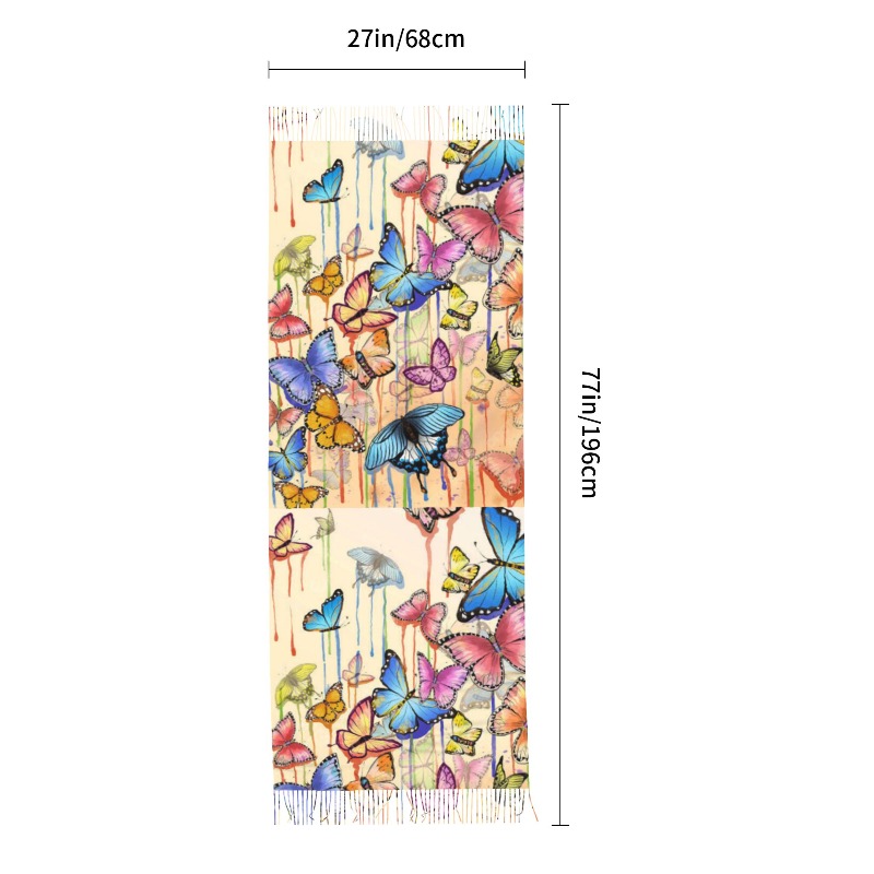 Retro Kelebek Desenli Kışlık K - Cashmere Pashmina Wrap incelemesi ve fiyatı