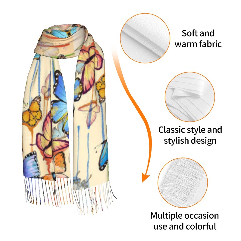 Retro Kelebek Desenli Kışlık K - Cashmere Pashmina Wrap incelemesi ve fiyatı